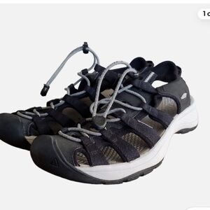 KEEN Women Black and Grey Astoria West Hiking Sandals, Size 10 wore them twice